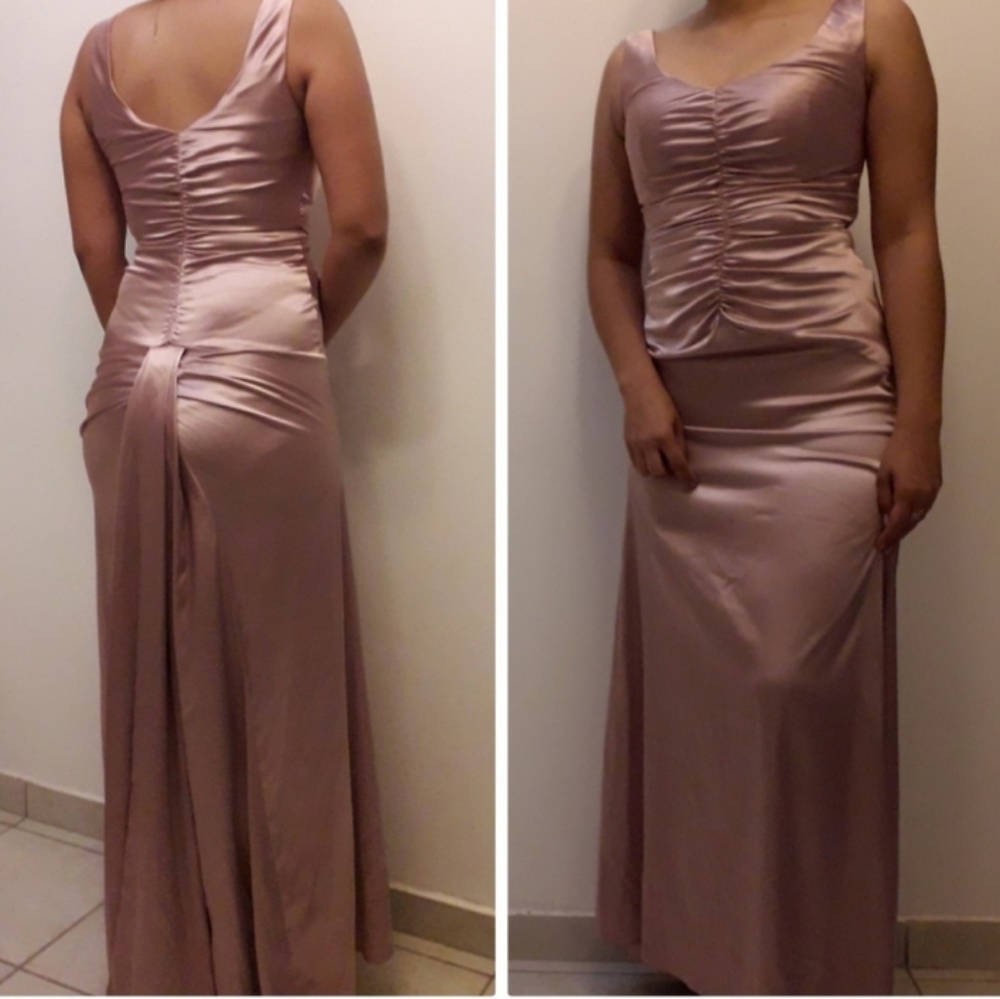 Old Hollywood stretch satin evening gown